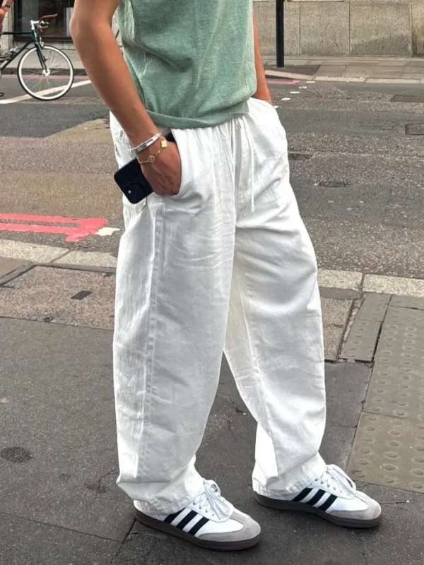Weite wei&szlig;e Hose, Streetstyle